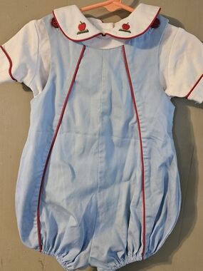 Little English  Baby Blue Bubble Romper